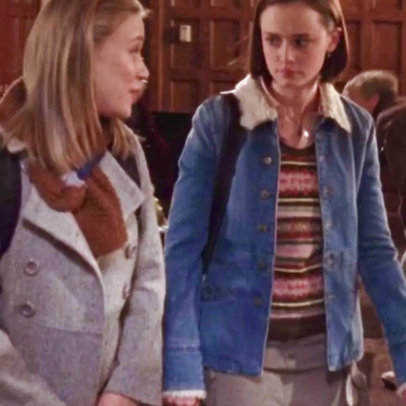 Y2K Earl Jean sherpa jacket Gilmore Girls style vintage denim jacket, size small - Picture 12 of 12